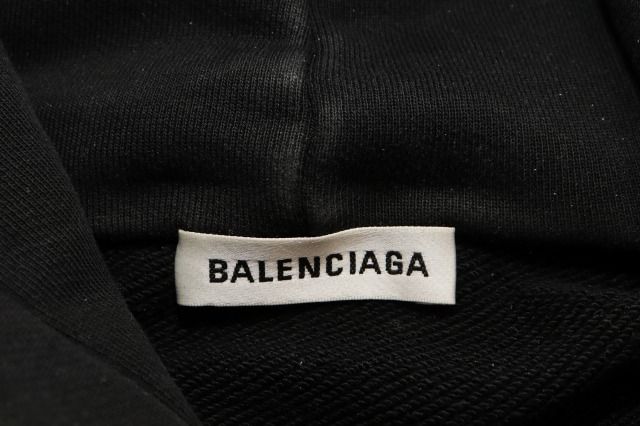 Balenciaga Black S BB Logo Print Pullover Hoodie — view 9