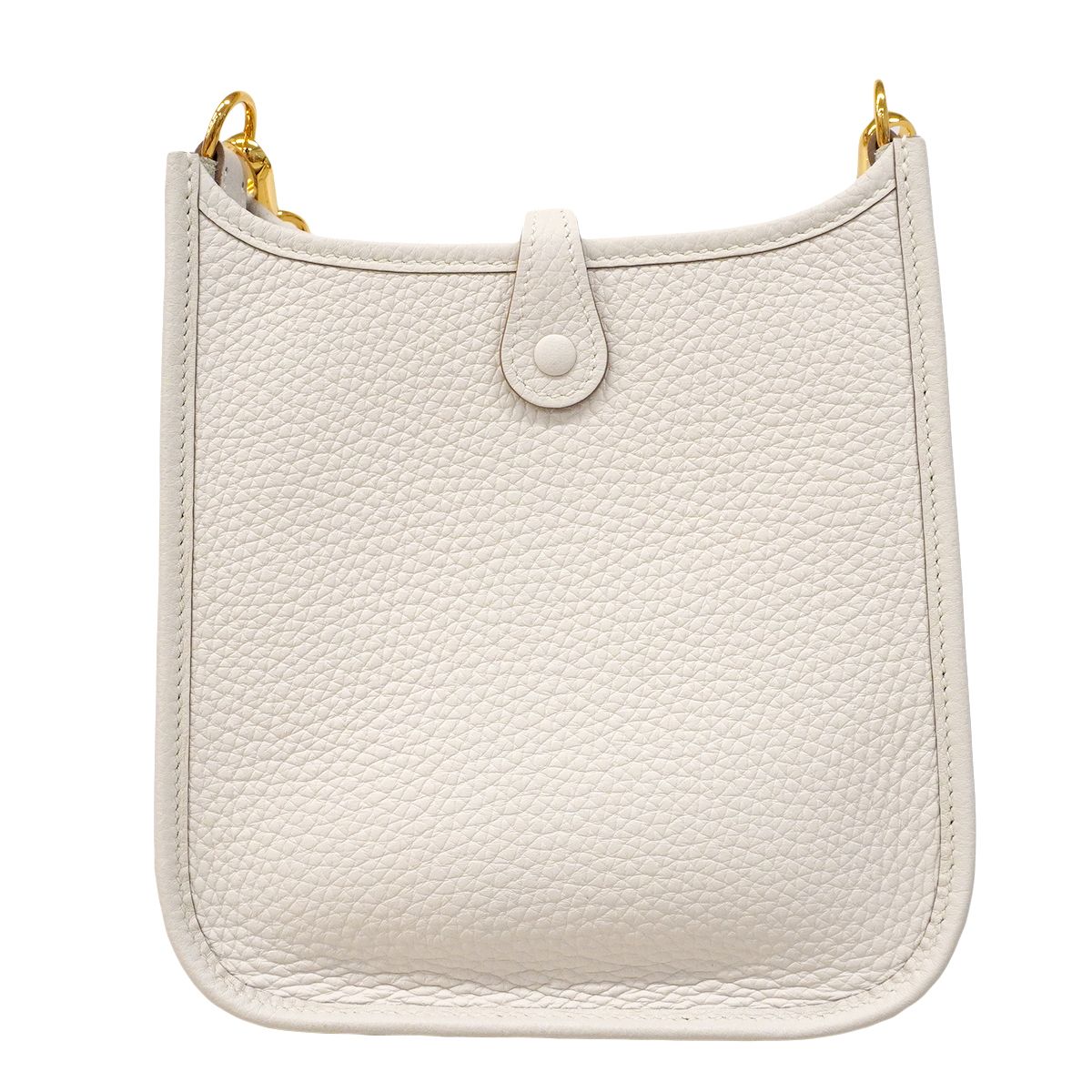 Hermes Shoulder Bag Evelyne TPM Taurillon Clemence Gris Perle Gold — view 8