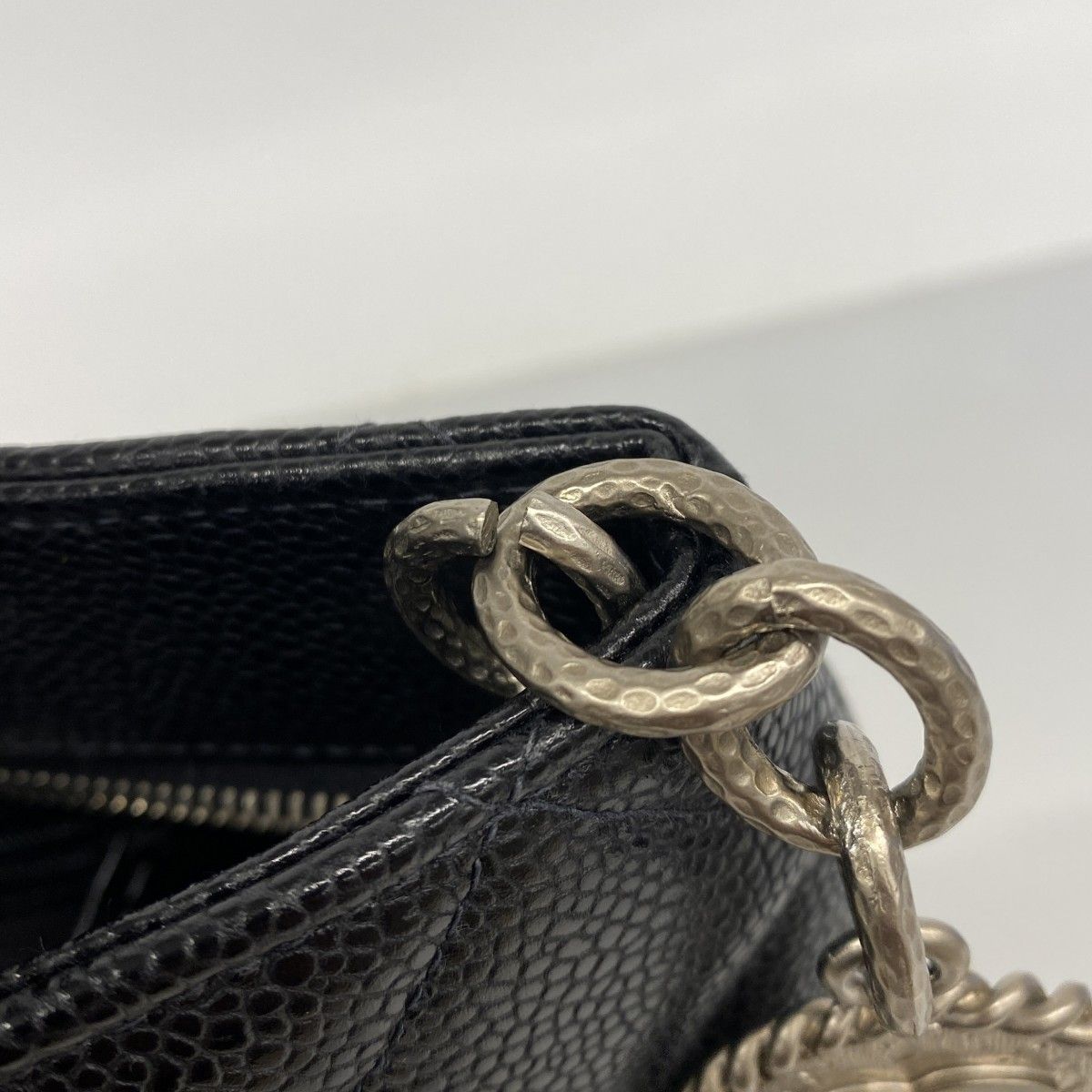 Chanel Tote Reissue Caviar Leather Black Silver — view 9
