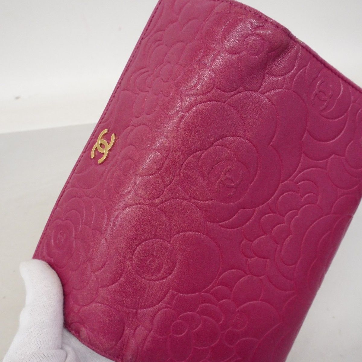 Chanel Wallet Camellia Lambskin Pink Gold — view 9