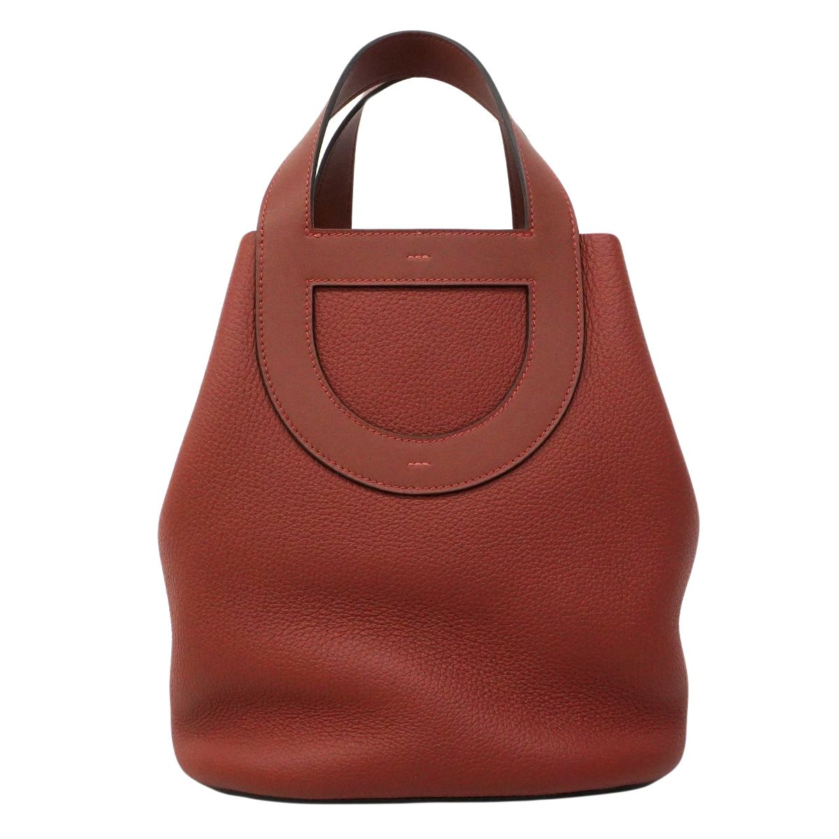 Hermes Handbag in the Loop 23 Taurillon Clemence Swift Rouge Ache Gold — view 6