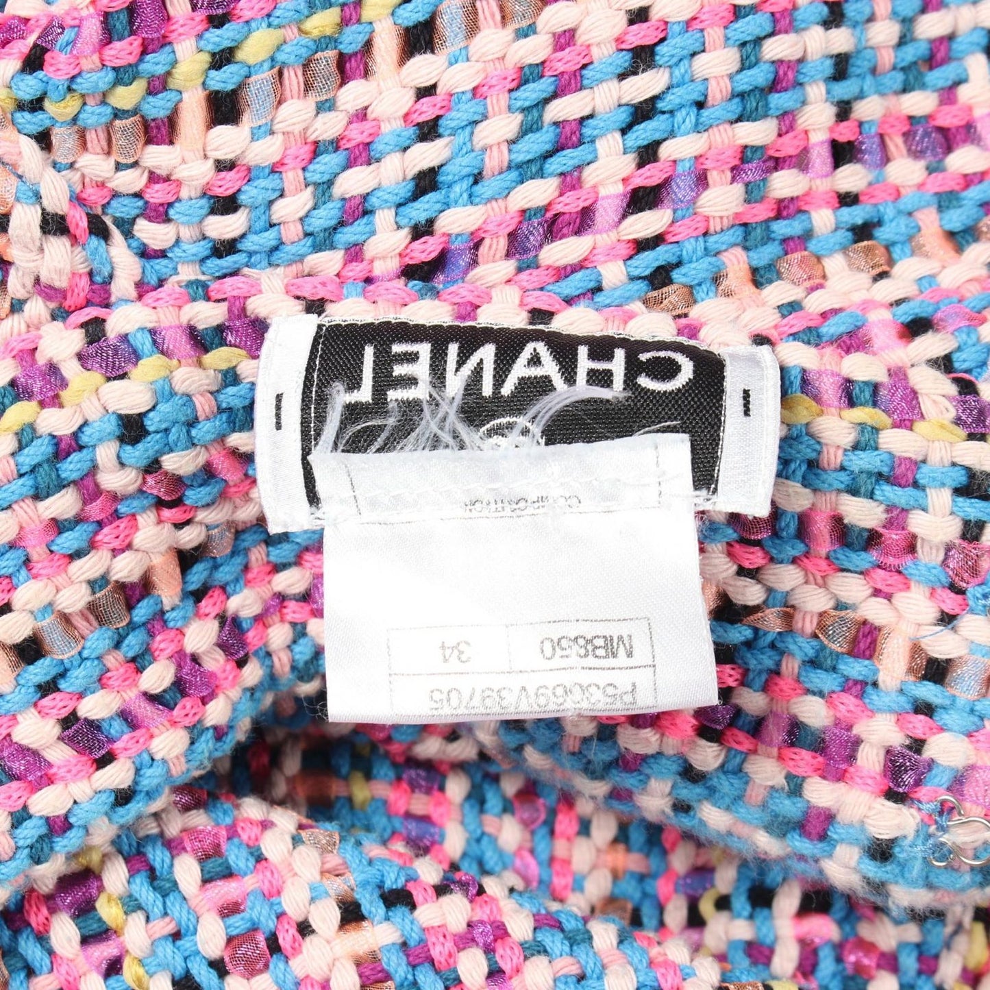 Chanel CC Logo Tweed Pink Cotton — view 8