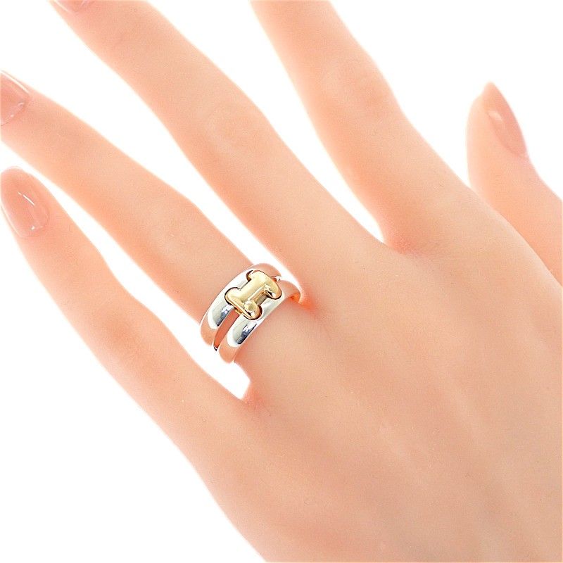 Hermes Olympe Actual 52 Ring 18k Gold 925 Sterling Silver