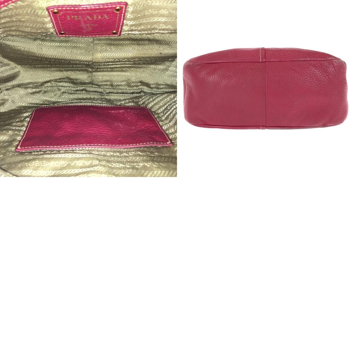 Prada Vitello Daino Hobo Pink Gold Leather Shoulder — view 9