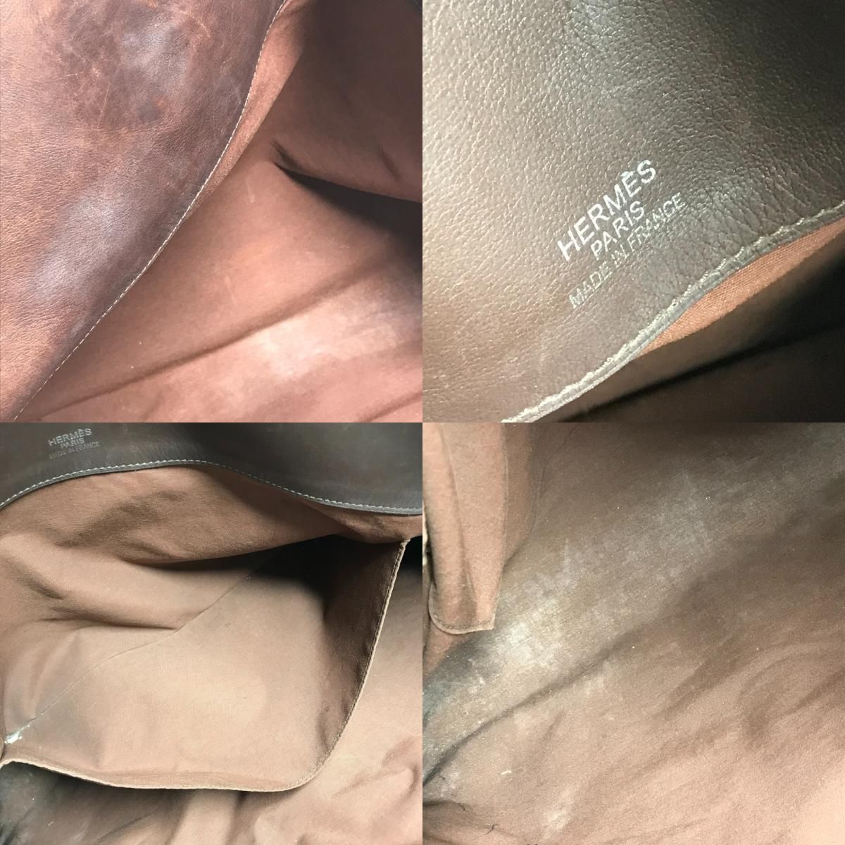 Hermes Tote Sac Eve GM Leather Canvas Beige — view 9