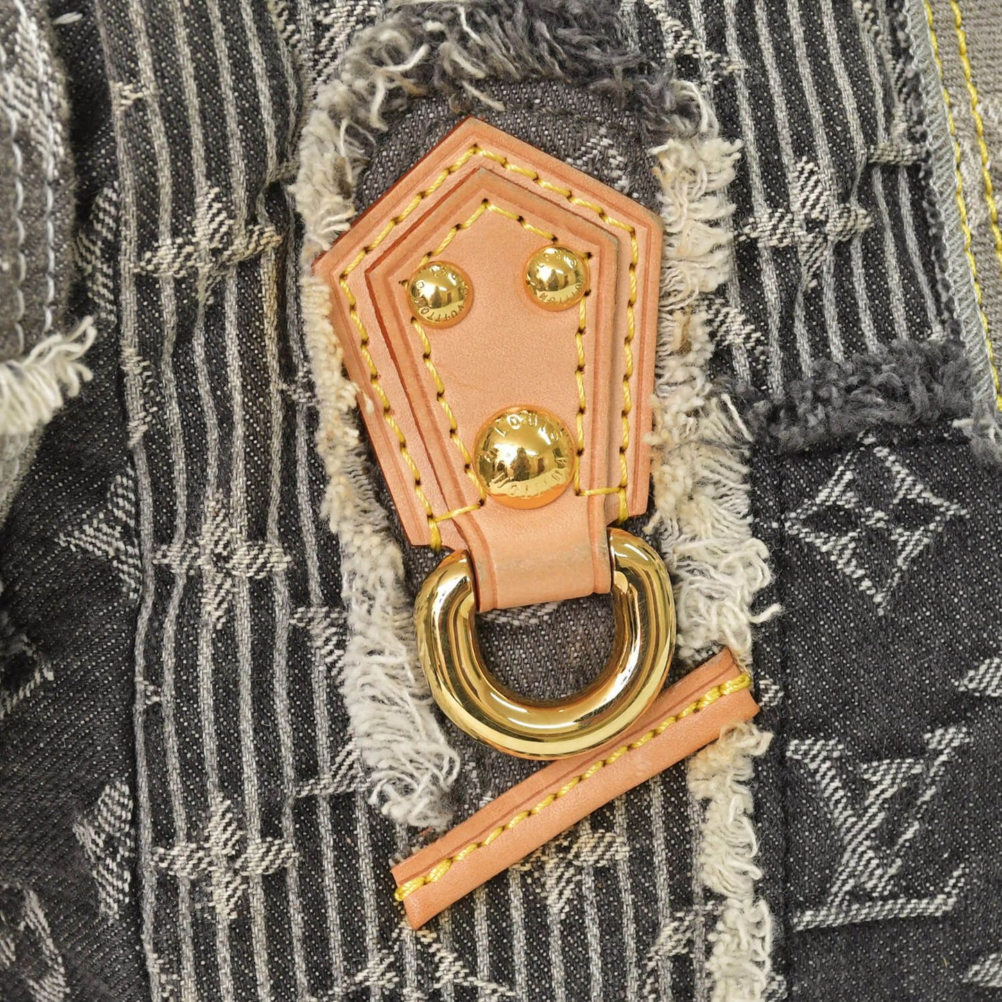 Louis Vuitton Monogram Denim Patchwork Posty Messenger Bag Gray — view 8