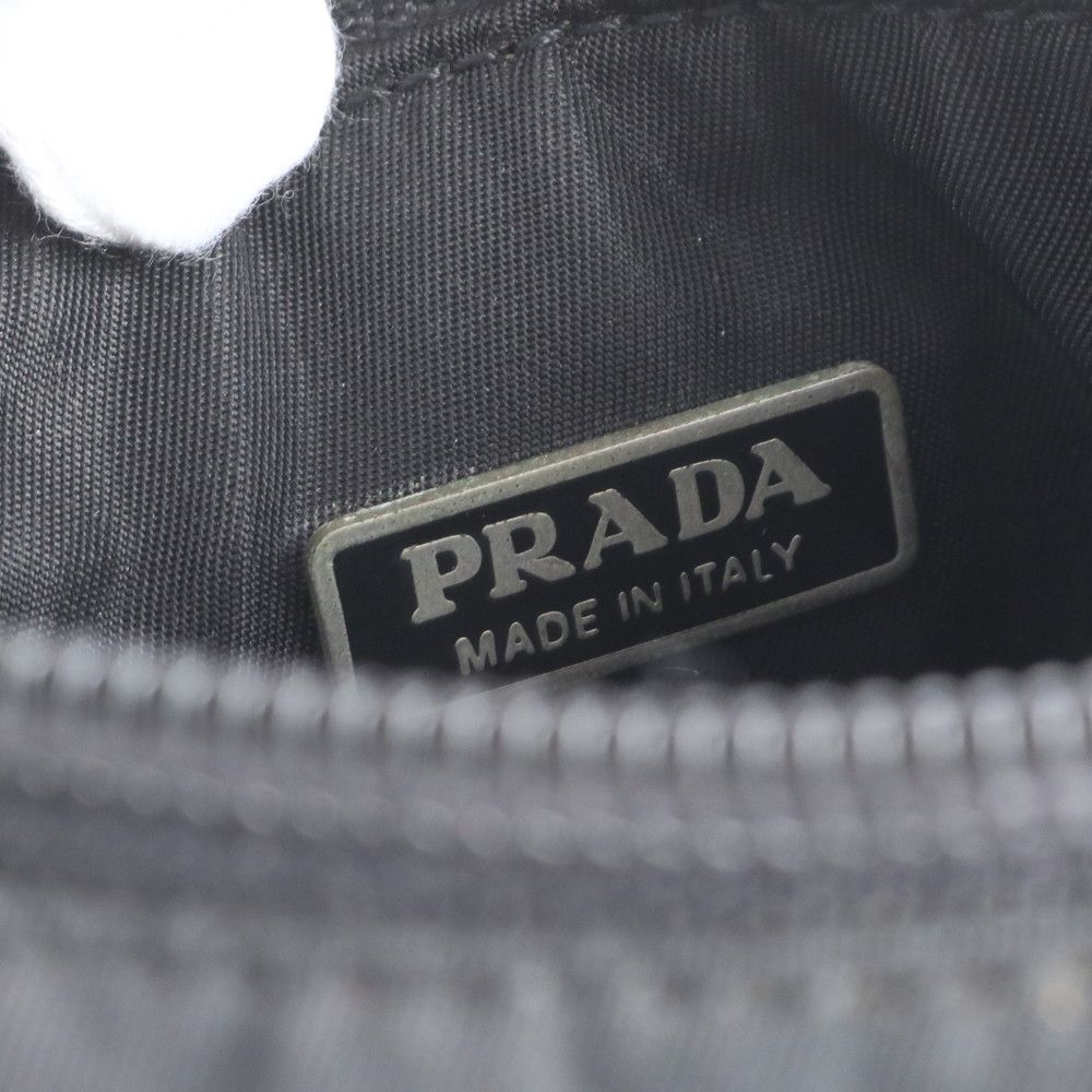Prada Tessuto Nylon Triangle Logo Handbag Tote Black — view 8
