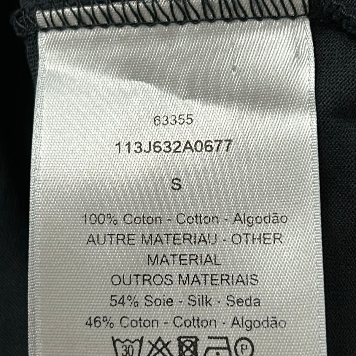 Dior Short Sleeve Top S Dark Navy Crew Neck Oblique — view 5