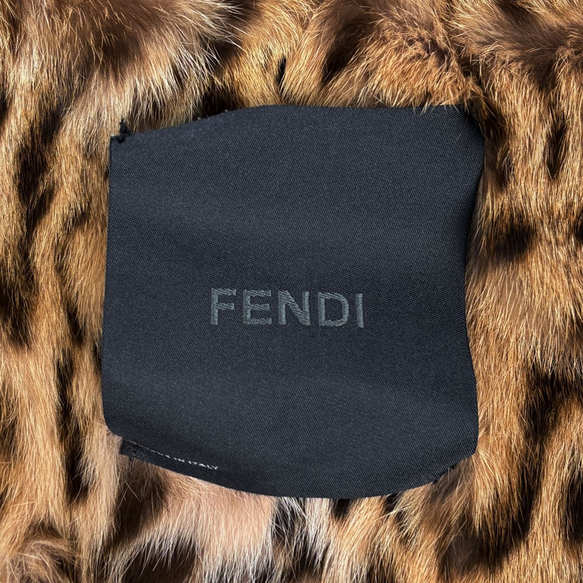 Fendi Fur Coat Fur Liner Belt Outer Polyester Fur Beige — view 6