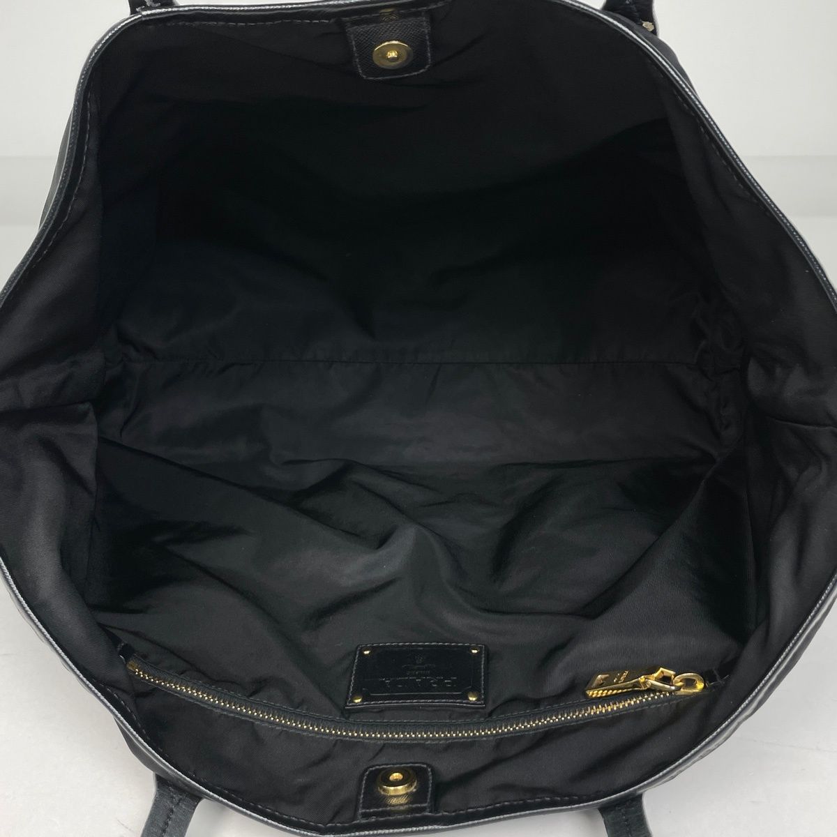 Prada Logo Tote Nylon Nero — view 6
