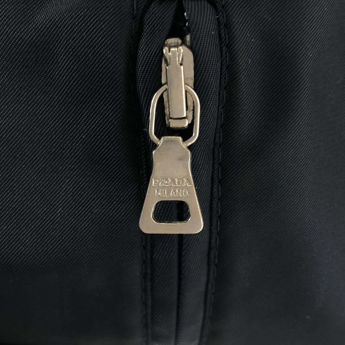 Prada Nylon Logo Zip Fly Front Single Coat 40 Dark Navy — view 9