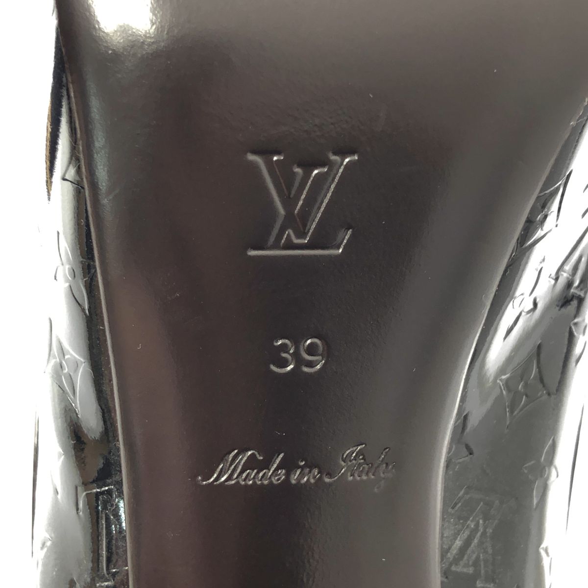 Louis Vuitton Patent Leather Monogram High Heels 39 Wine — view 6