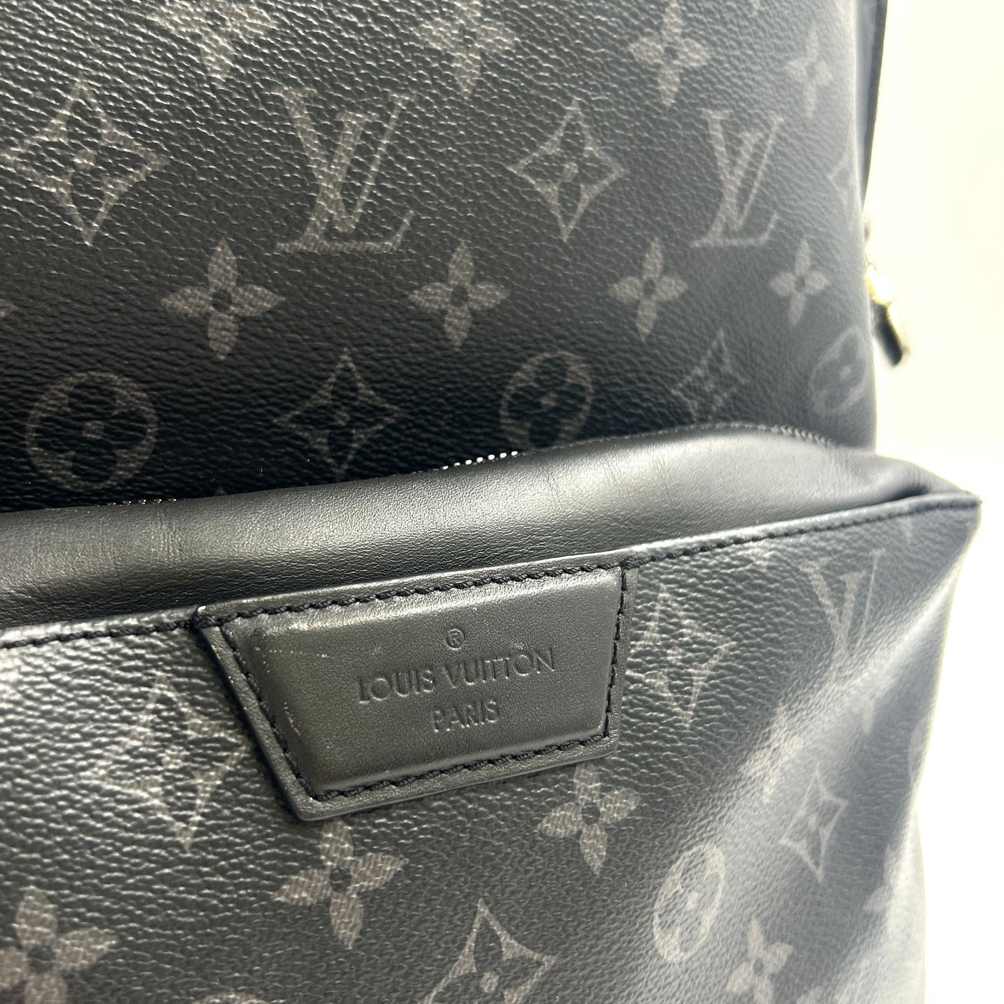 Louis Vuitton Apollo Monogram Eclipse Leather Black Backpack Silver — view 9