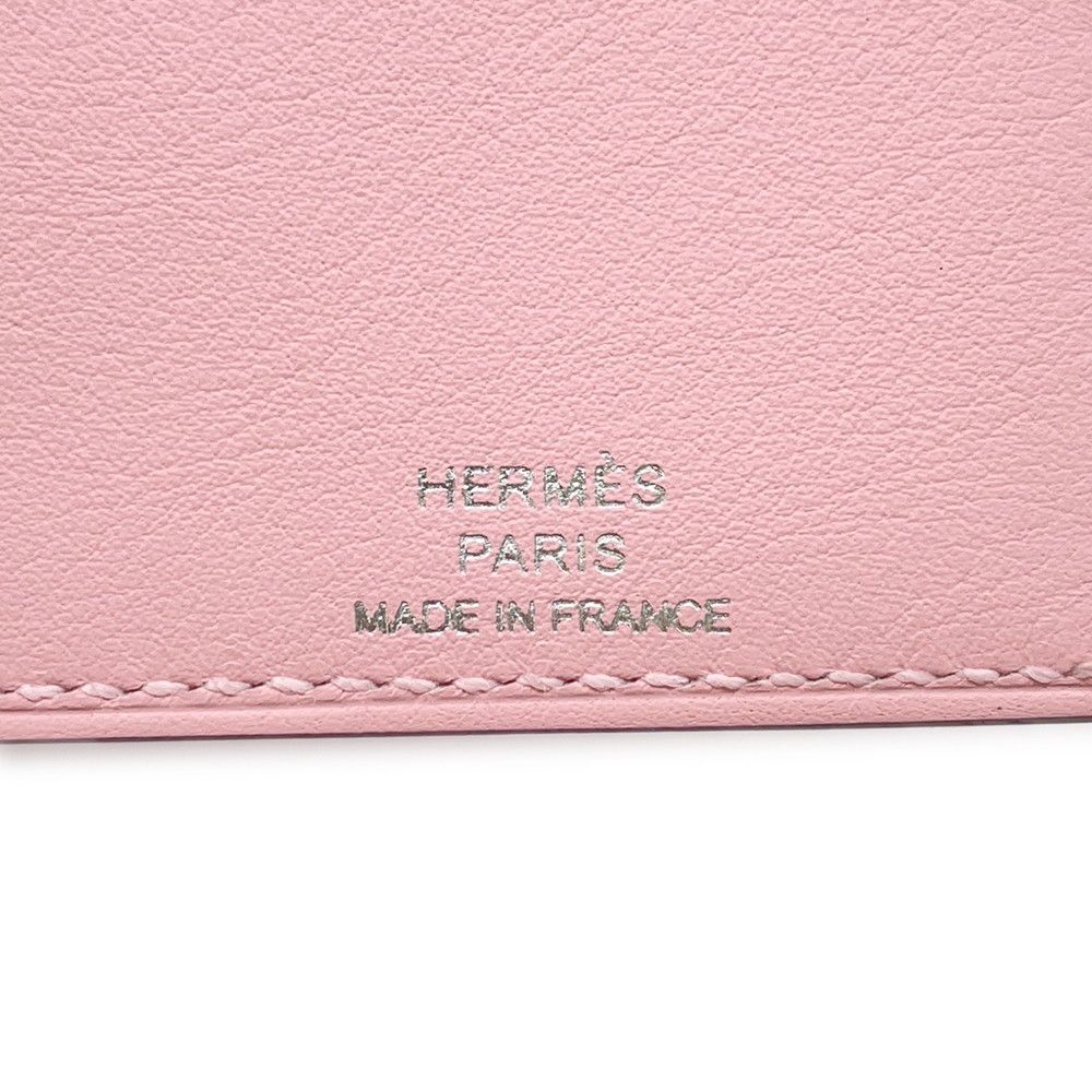 Hermes Note Cover EA Zip Rose Sakura Silver Swift Eazip Shoulder — view 6