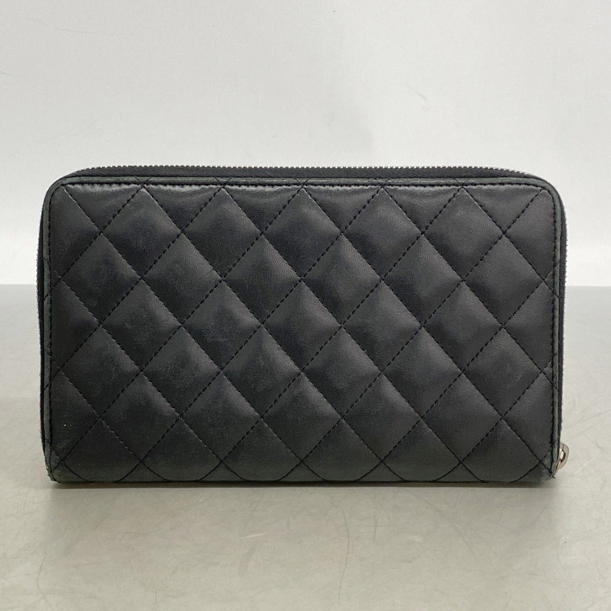 Chanel Wallet Quilted Lambskin Black Silver — view 9