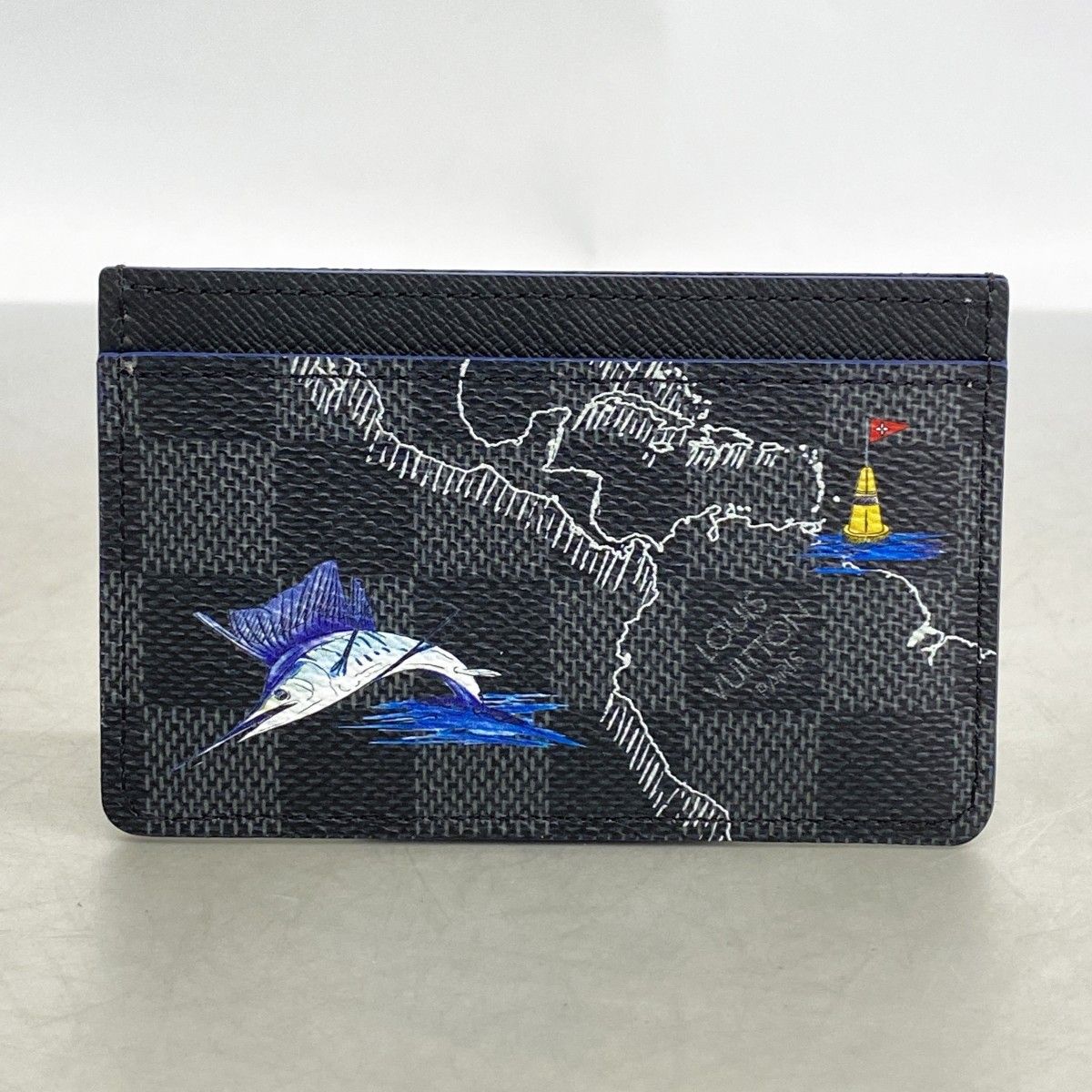 Louis Vuitton Card Case Damier Graphite Map Holder Sample Black — view 5
