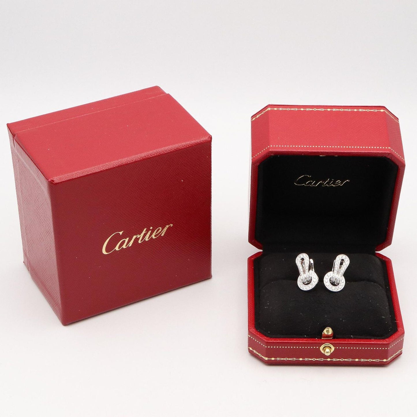 Cartier Earrings Agraph Diamond 18k White Gold — view 6