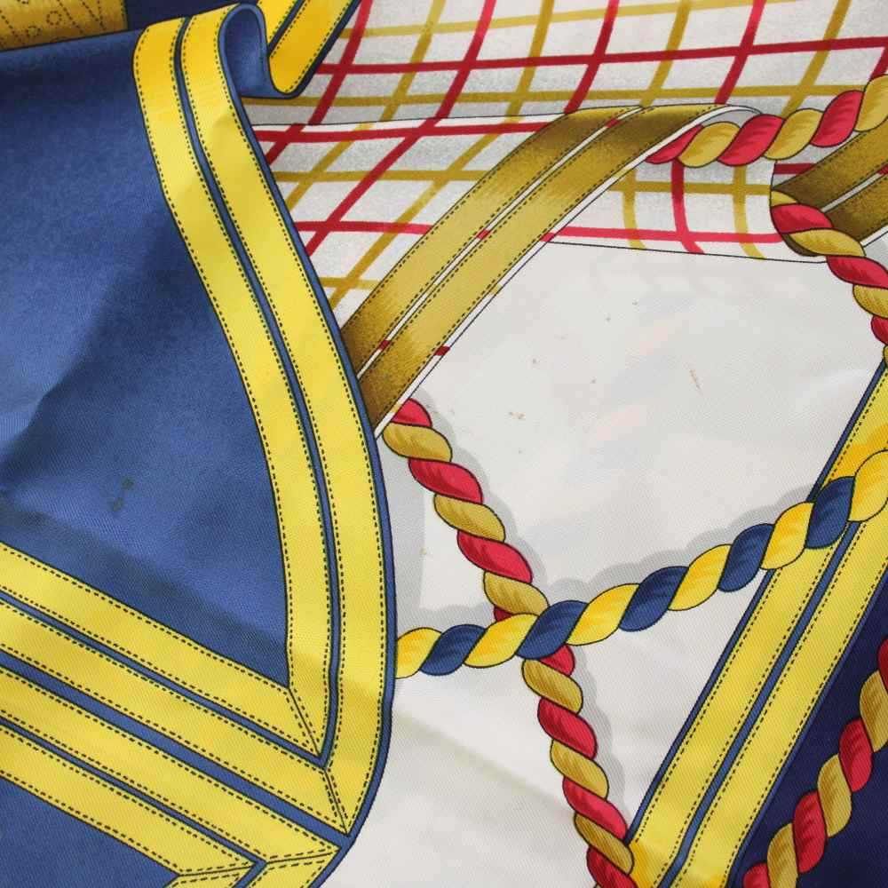 Hermes Carre 90 Grande Tenue Horse Formal Wear Scarf All Over Pattern Logo Navy — view 7