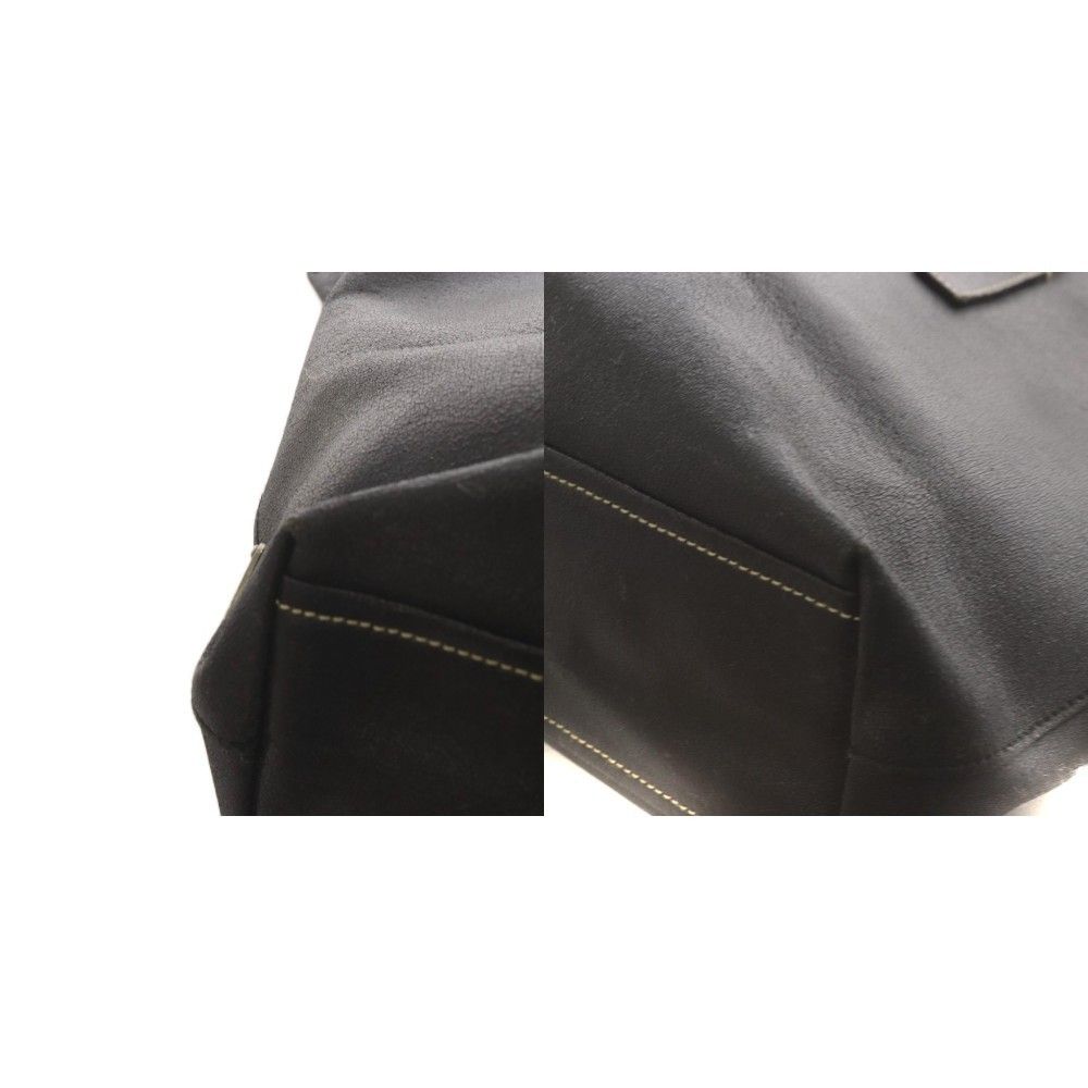 Prada Triangle Plate Logo Tote Leather Black — view 9