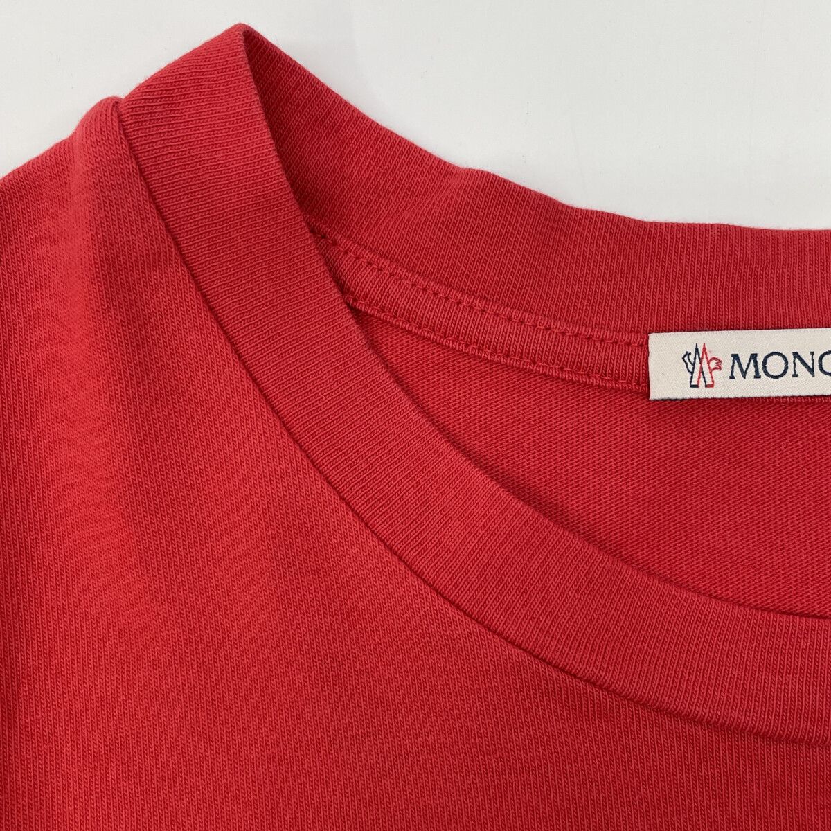 Moncler Red Cotton Logo T-Shirt — view 9