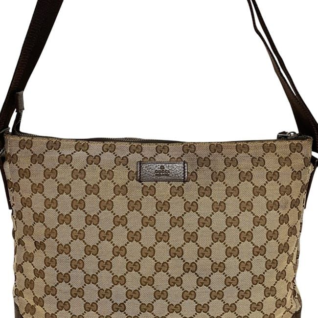 Gucci Shoulder Bag Beige Brown GG Canvas — view 9