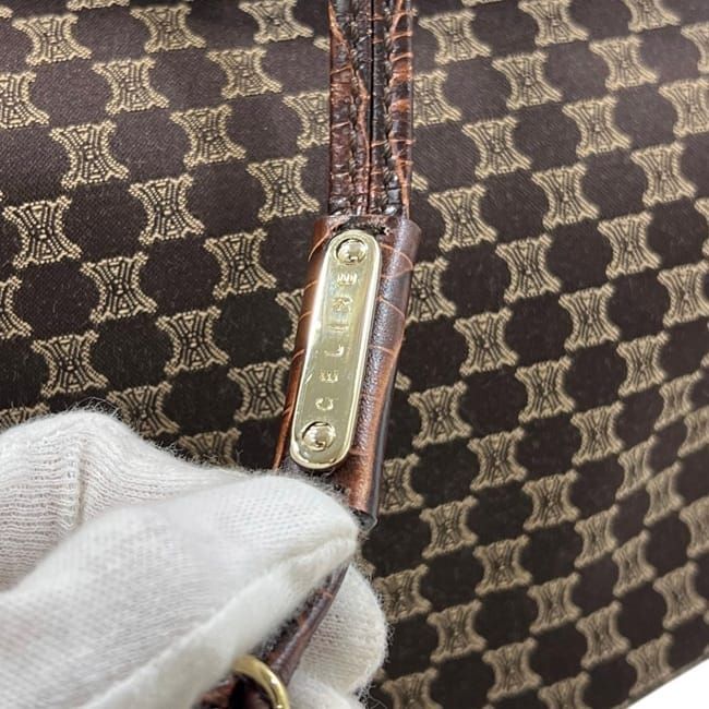 Celine Tote Bittersweet Brown Macadam Canvas Leather — view 9