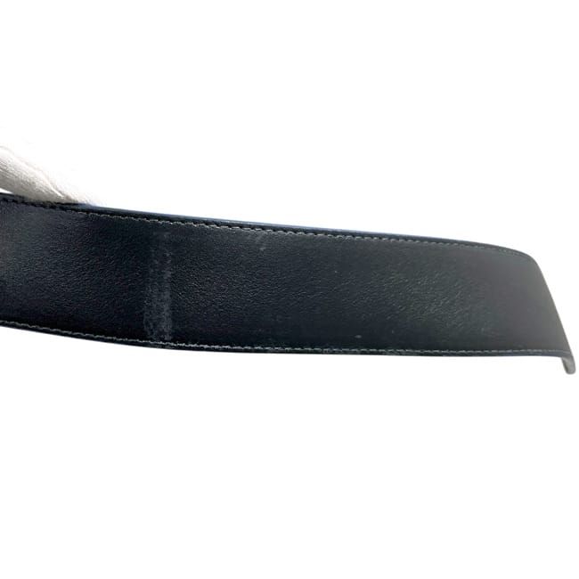 Louis Vuitton Belt Ceinture LV Line Black Blue Monogram Eclipse Reversible — view 9