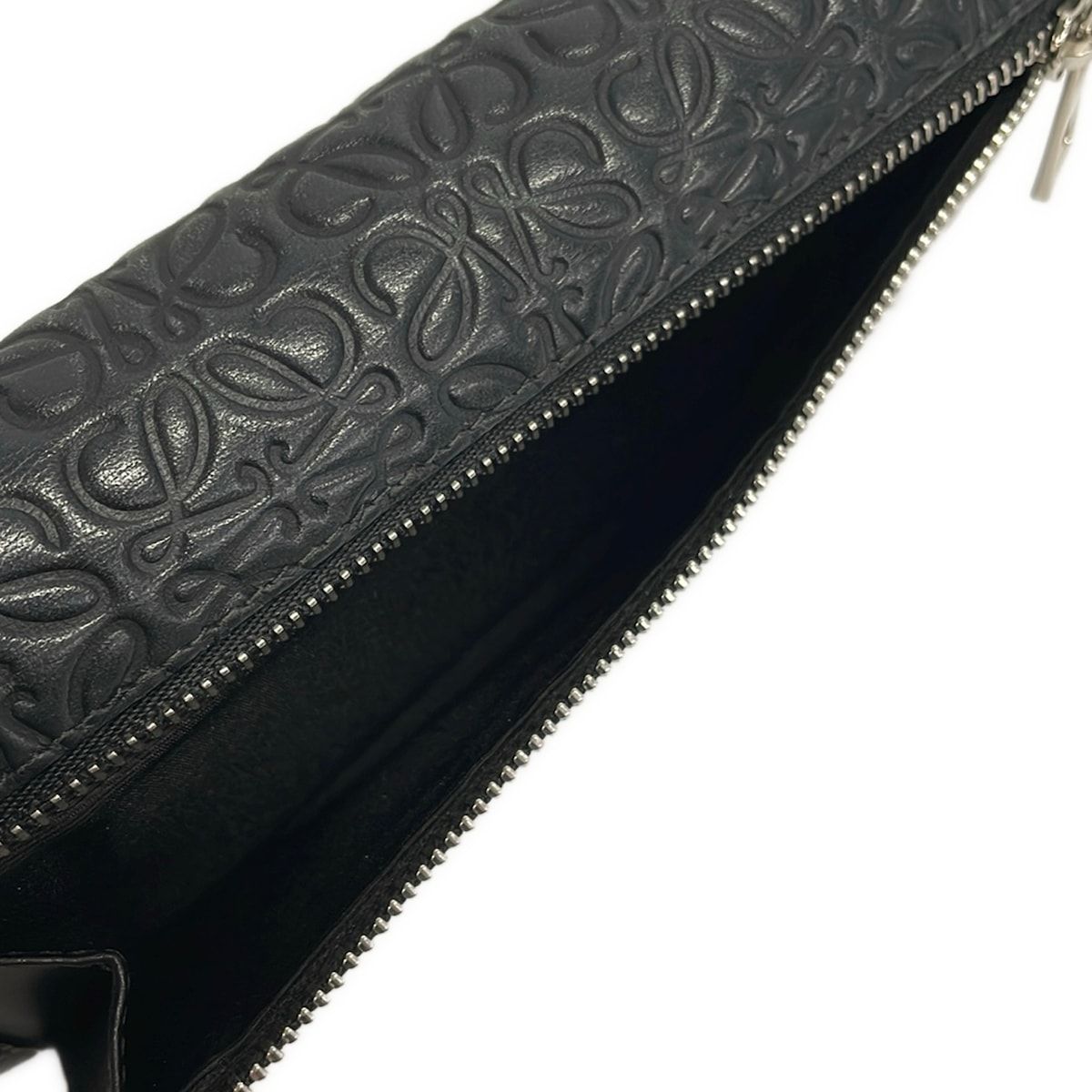 Loewe Wallet Anagram Pattern Black Embossed Leather — view 7