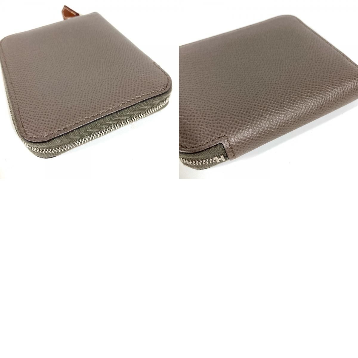Hermes Coin Case Azap Compact Silk in Epsom Etain Gray — view 9