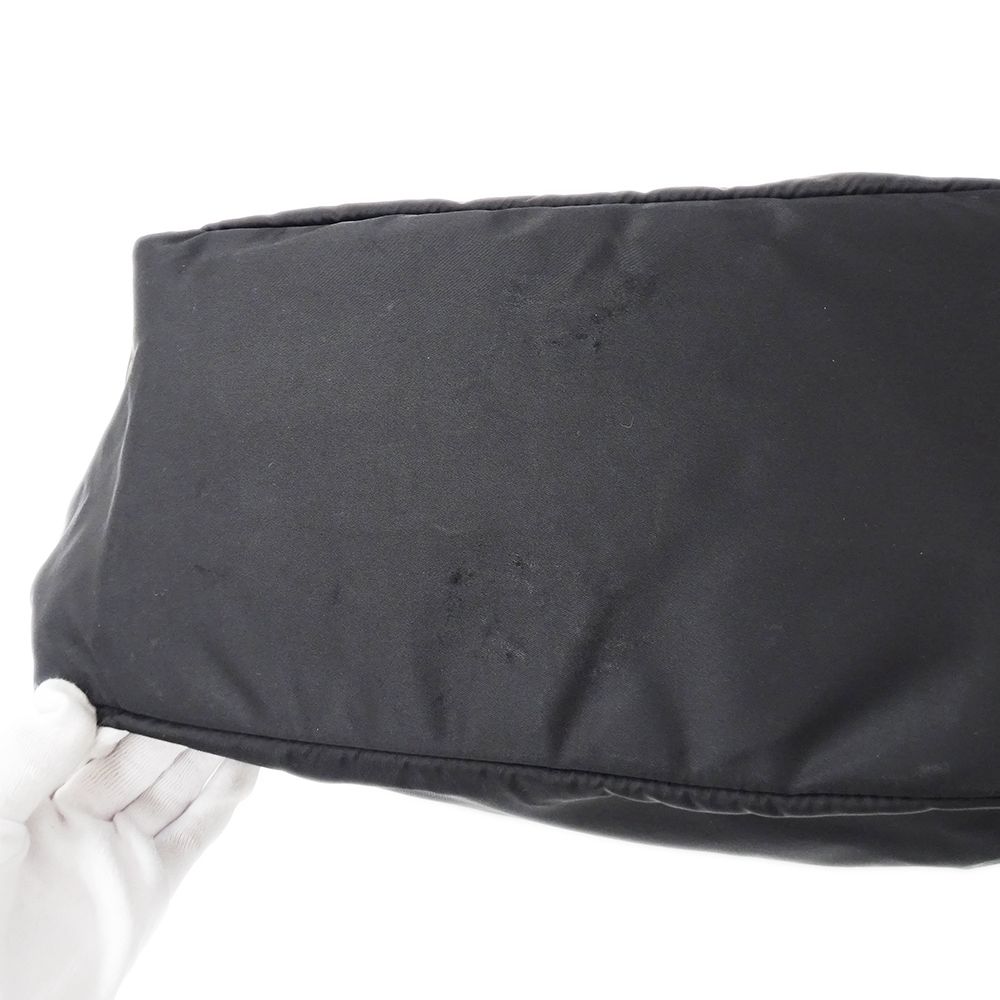 Prada Tote Shoulder Bag 2-Way Nylon Black Logo Large — view 9