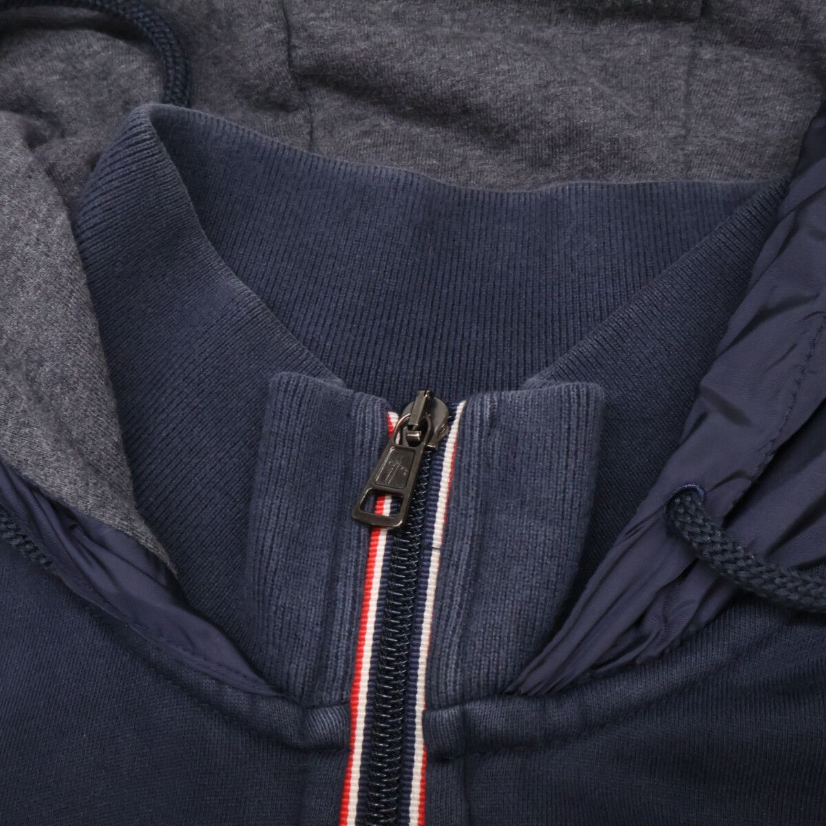 Moncler Maglia Cardigan Cotton Nylon Trim Zip Up Hoodie XXL — view 9