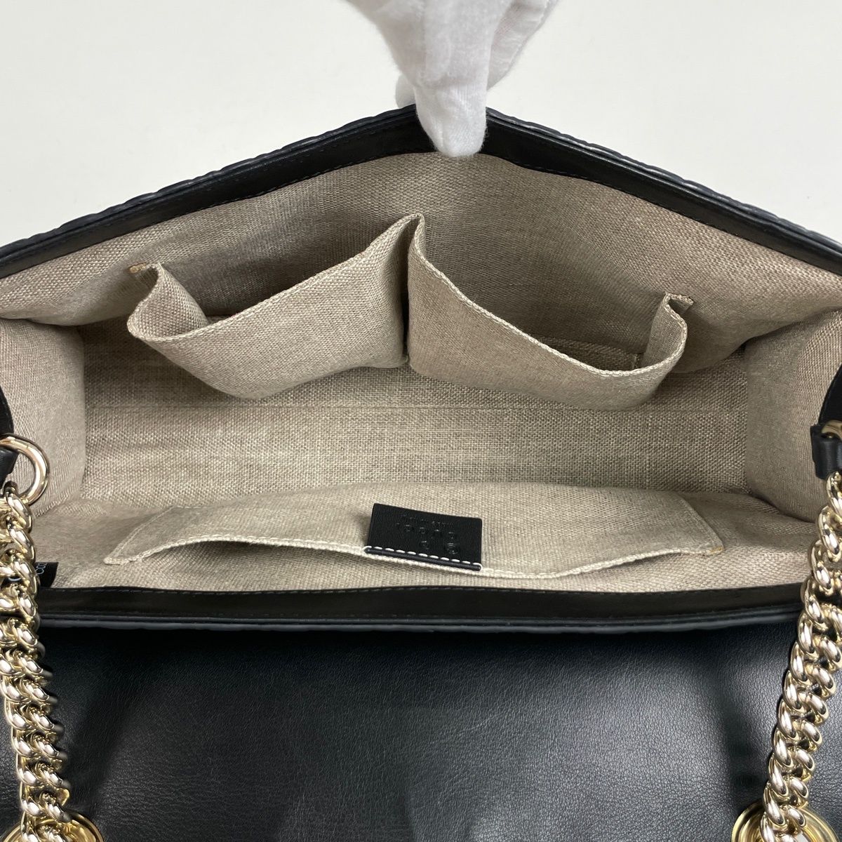 Gucci Emily Chain Shoulder Bag Micro Guccissima Horsebit Marais the Black — view 7