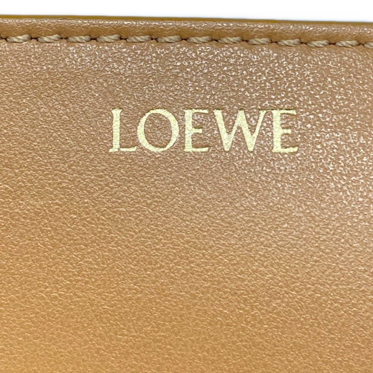 Loewe Tote Puzzle Fold Mini Black Warm Dessert Folding Bicolor — view 9