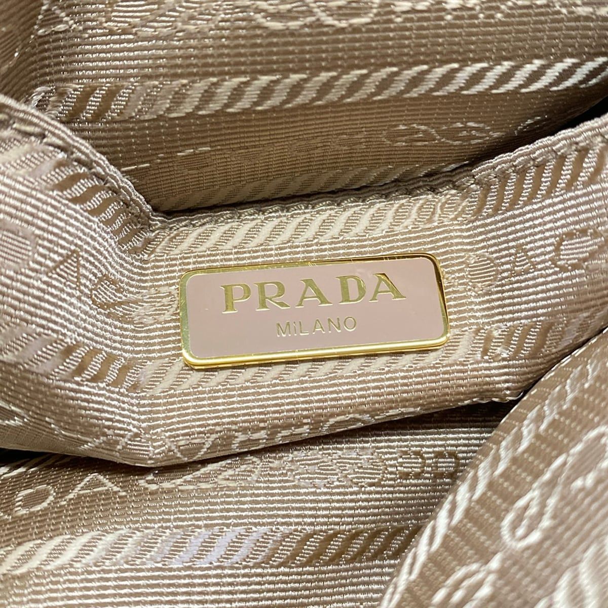 Prada Shoulder Bag Leather Light Pink Gold Strap Removable — view 9