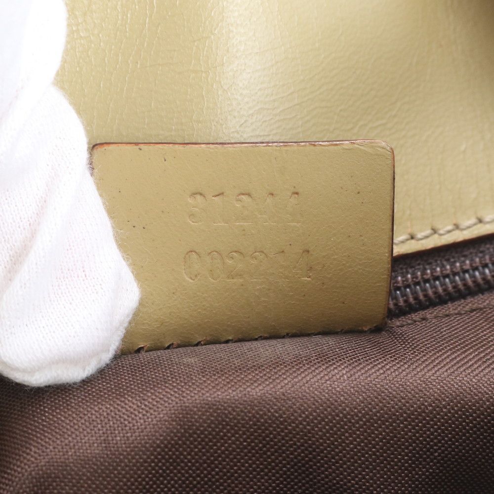 Gucci GG Canvas Leather Handbag Tote Brown — view 9