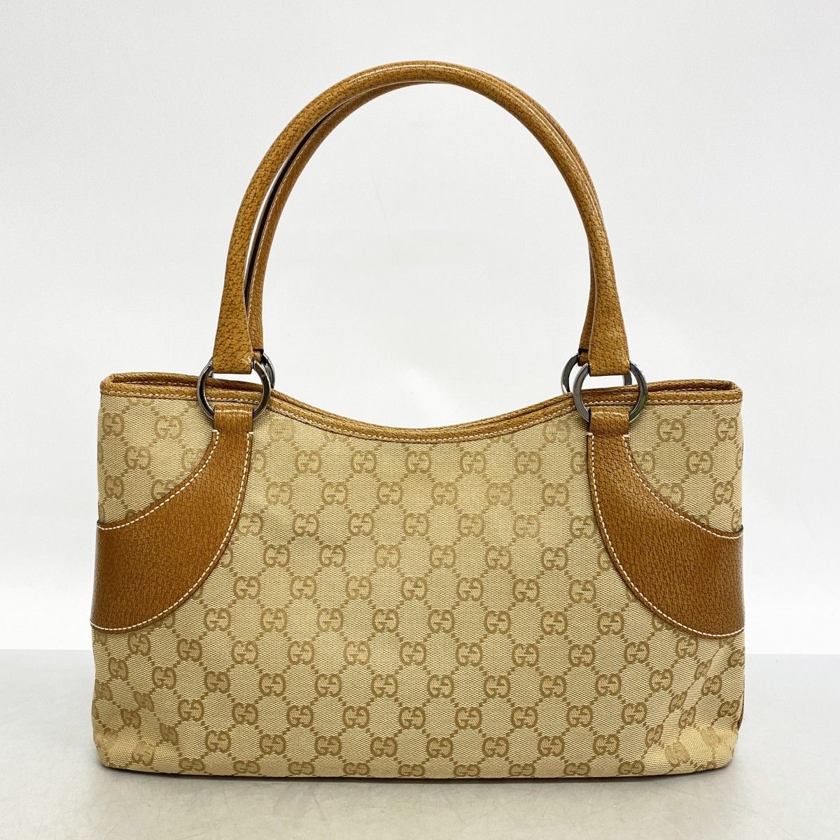 Gucci Tote GG Canvas Brown Silver — view 9