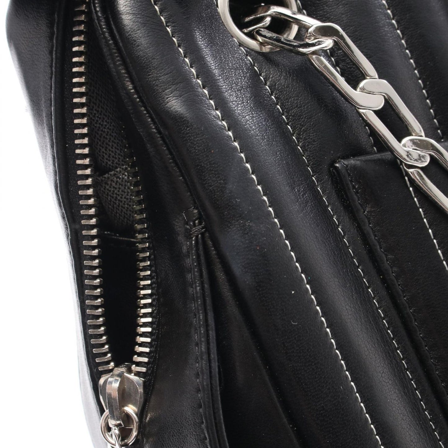 Chanel Shoulder Bag New Mademoiselle Chain Black Lambskin — view 8