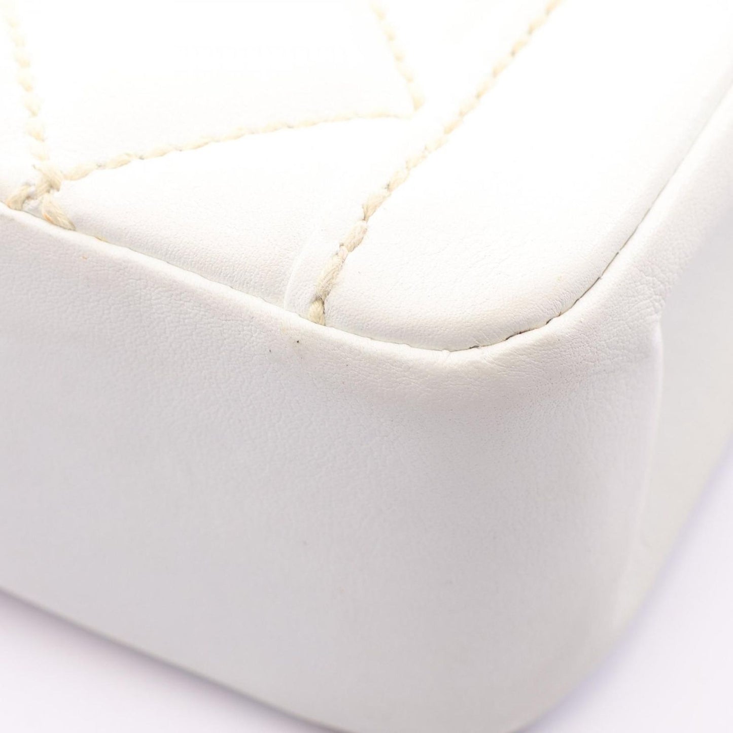 Chanel Handbag Wild Stitch Top Handle White Leather — view 9