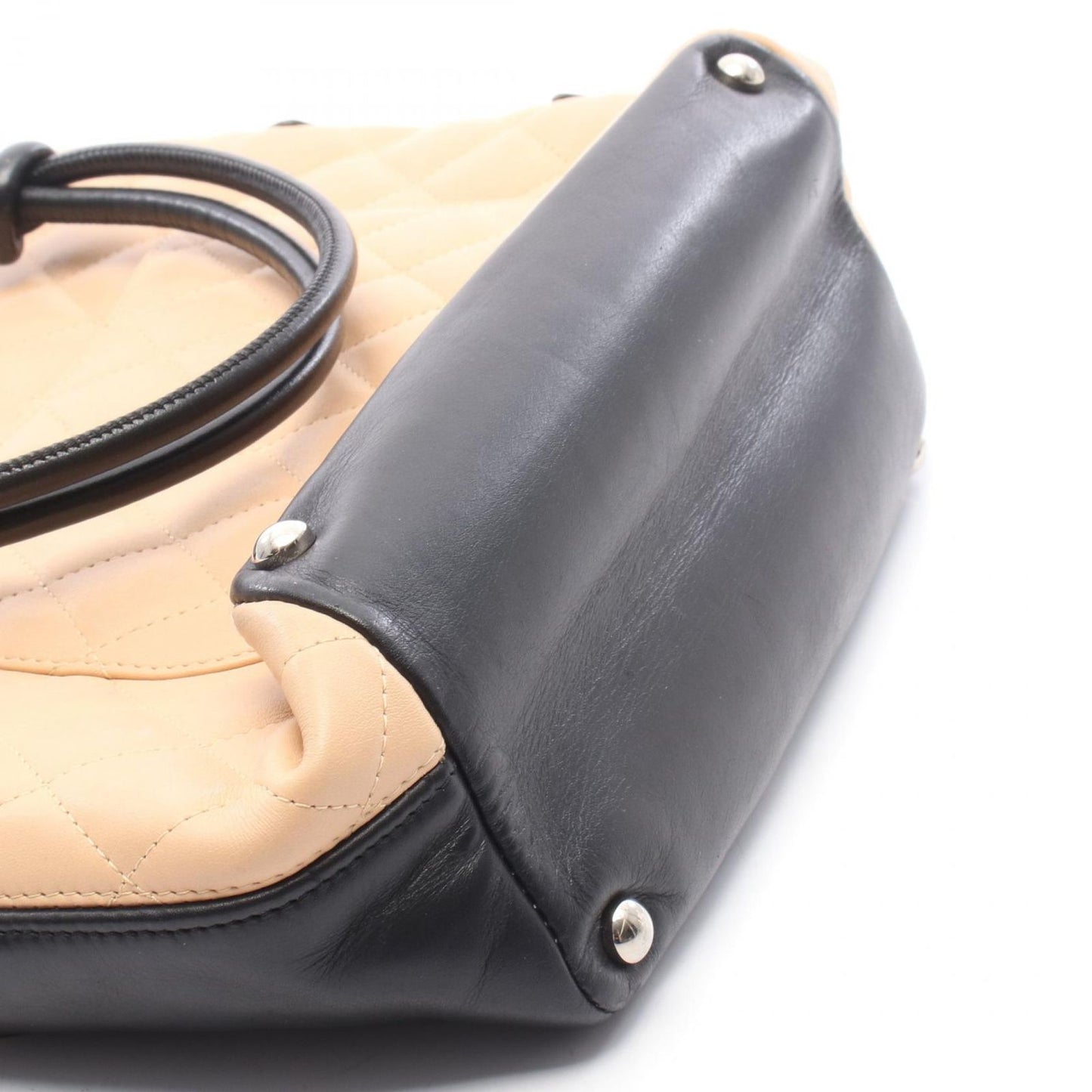 Chanel Tote Cambon Line Beige Black Leather — view 9
