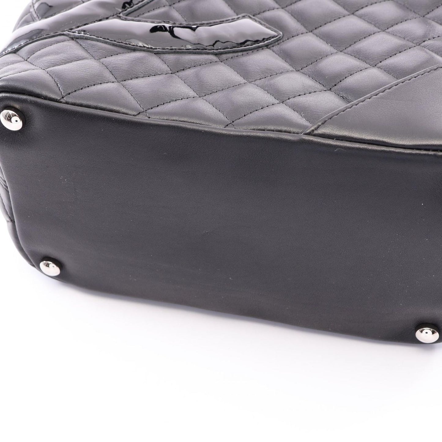 Chanel Tote Cambon Line Black Enamel Leather Patent — view 9