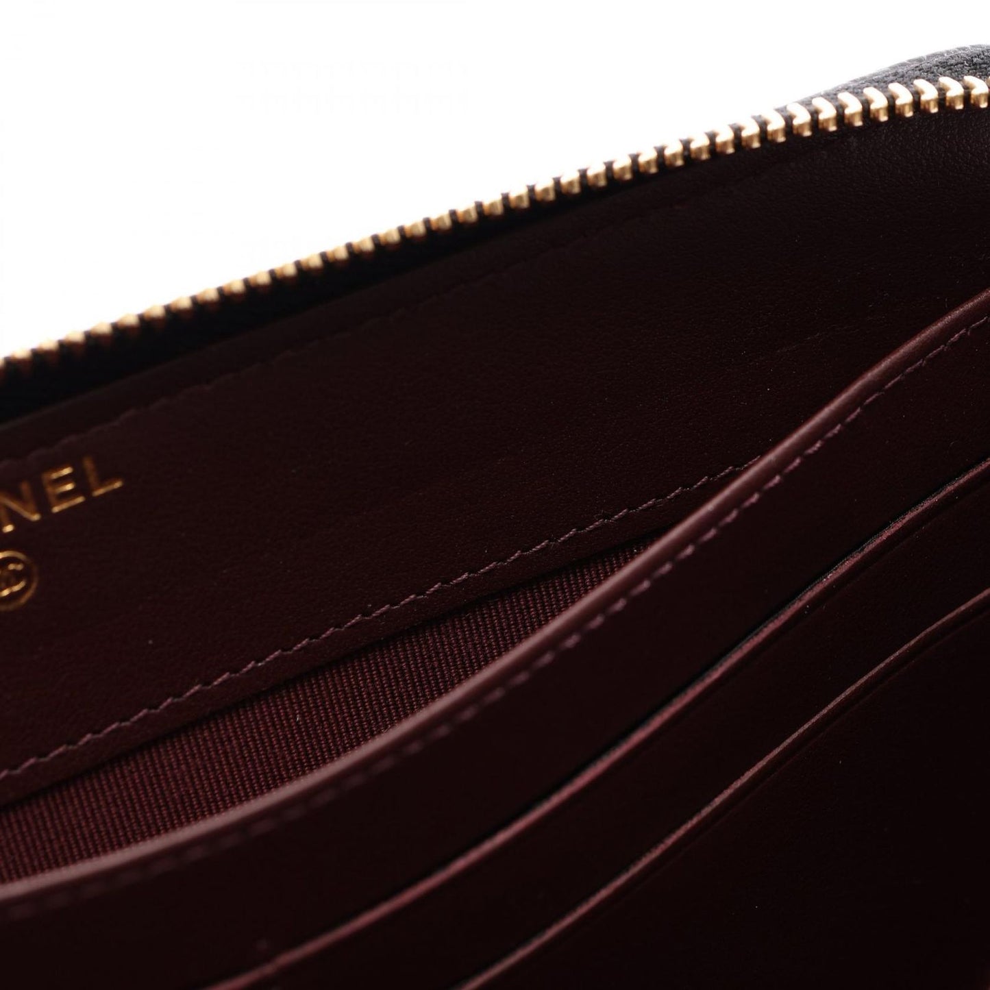 Chanel Round Wallet Classic Long Zip Quilted Black Caviar Leather — view 8