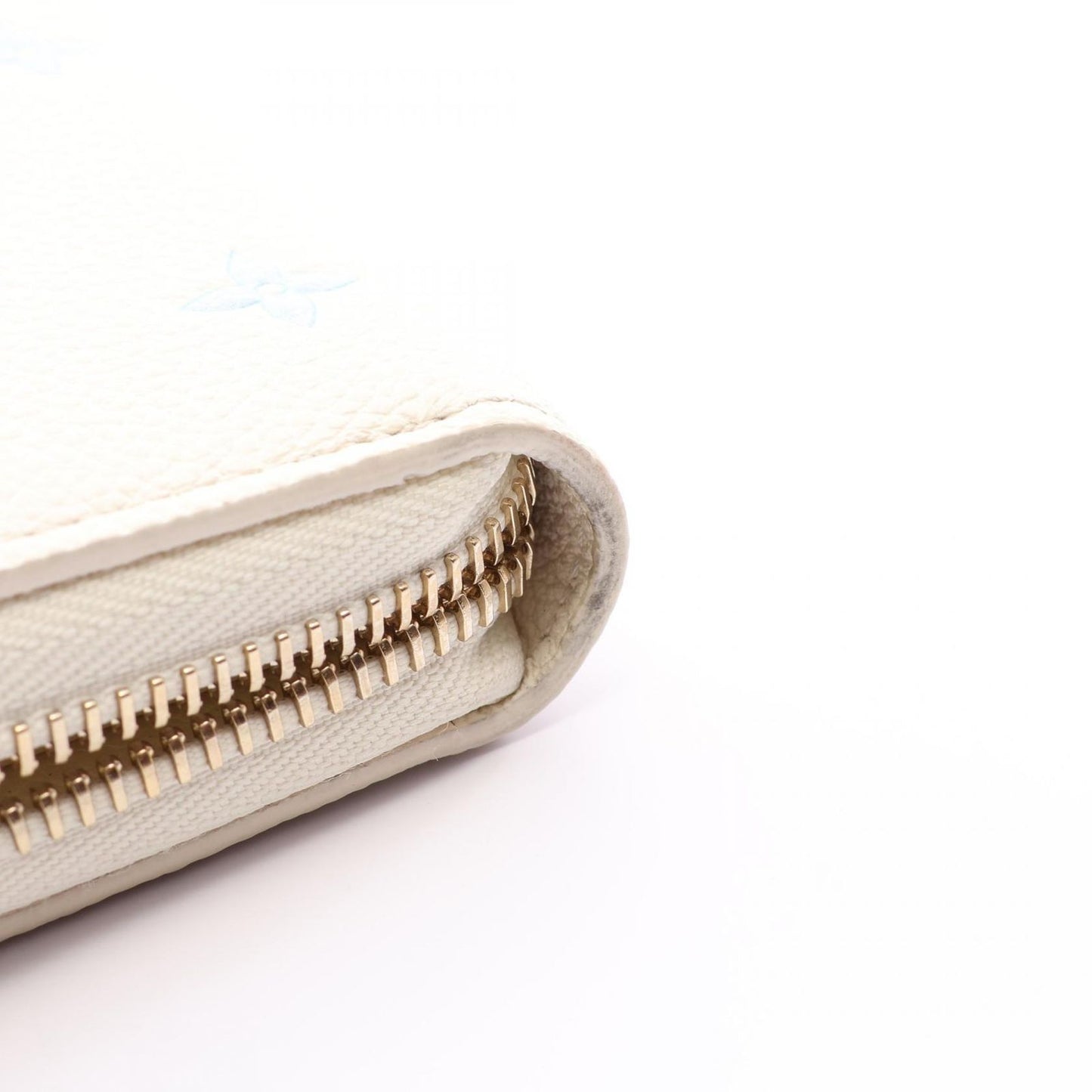 Louis Vuitton Round Wallet Zippy Milki White Blue Leather — view 8