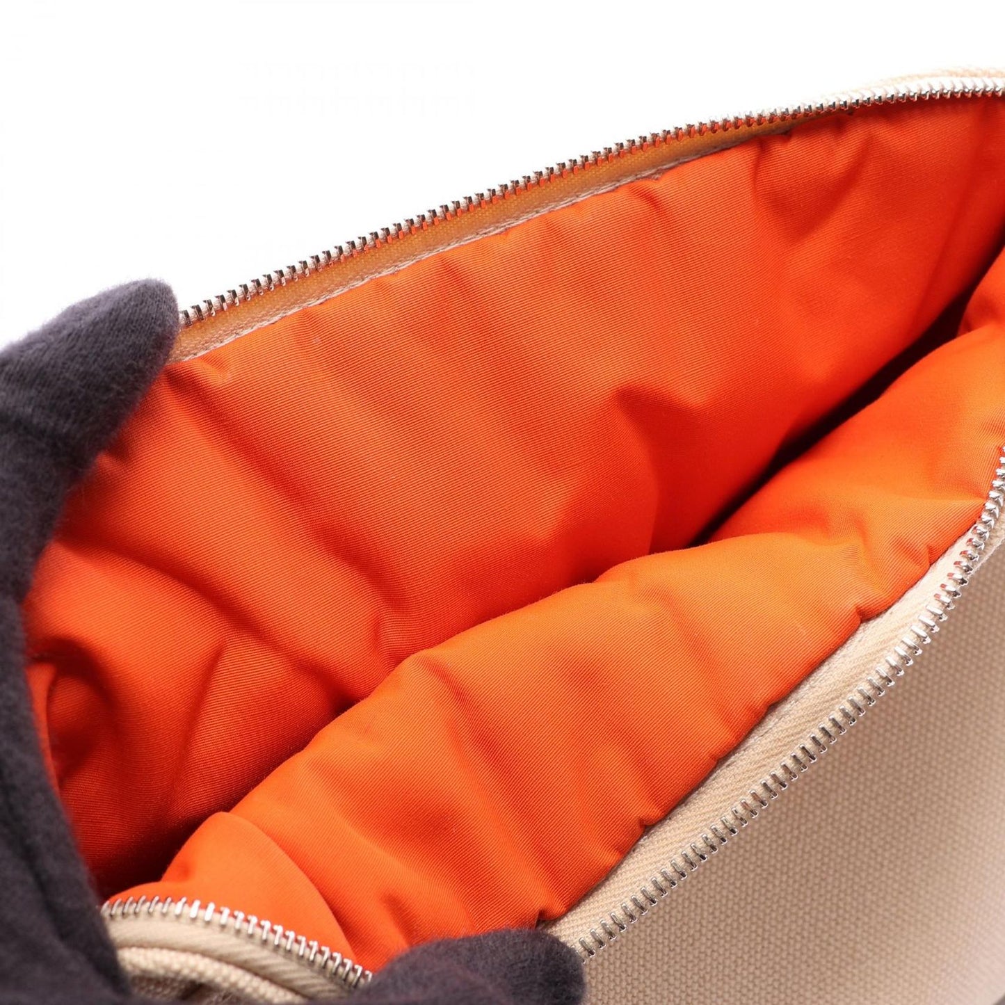 Hermes Pouch Bolide 20 01 Natural Canvas Leather Mini — view 9