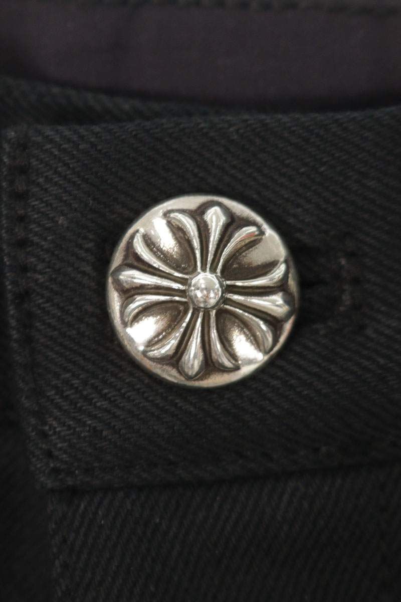 Chrome Hearts Street Sweeper Wide Denim Pants with Hem Straps — view 5