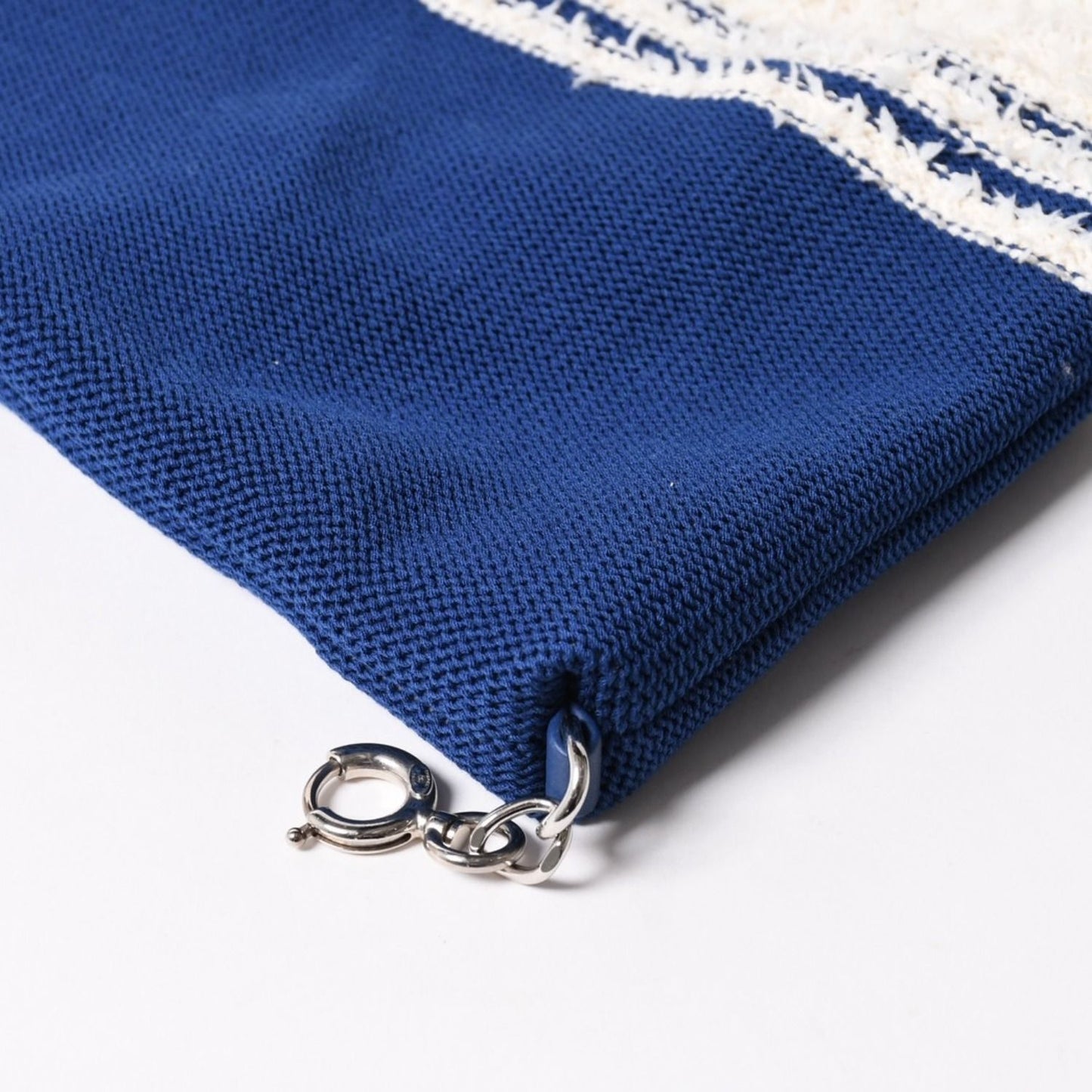 Chanel Tote Bag Pile Large Shopping White Blue — view 8