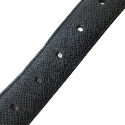 Louis Vuitton Taiga Ceinture Ellipse Belt Leather Black Silver 90 — view 6