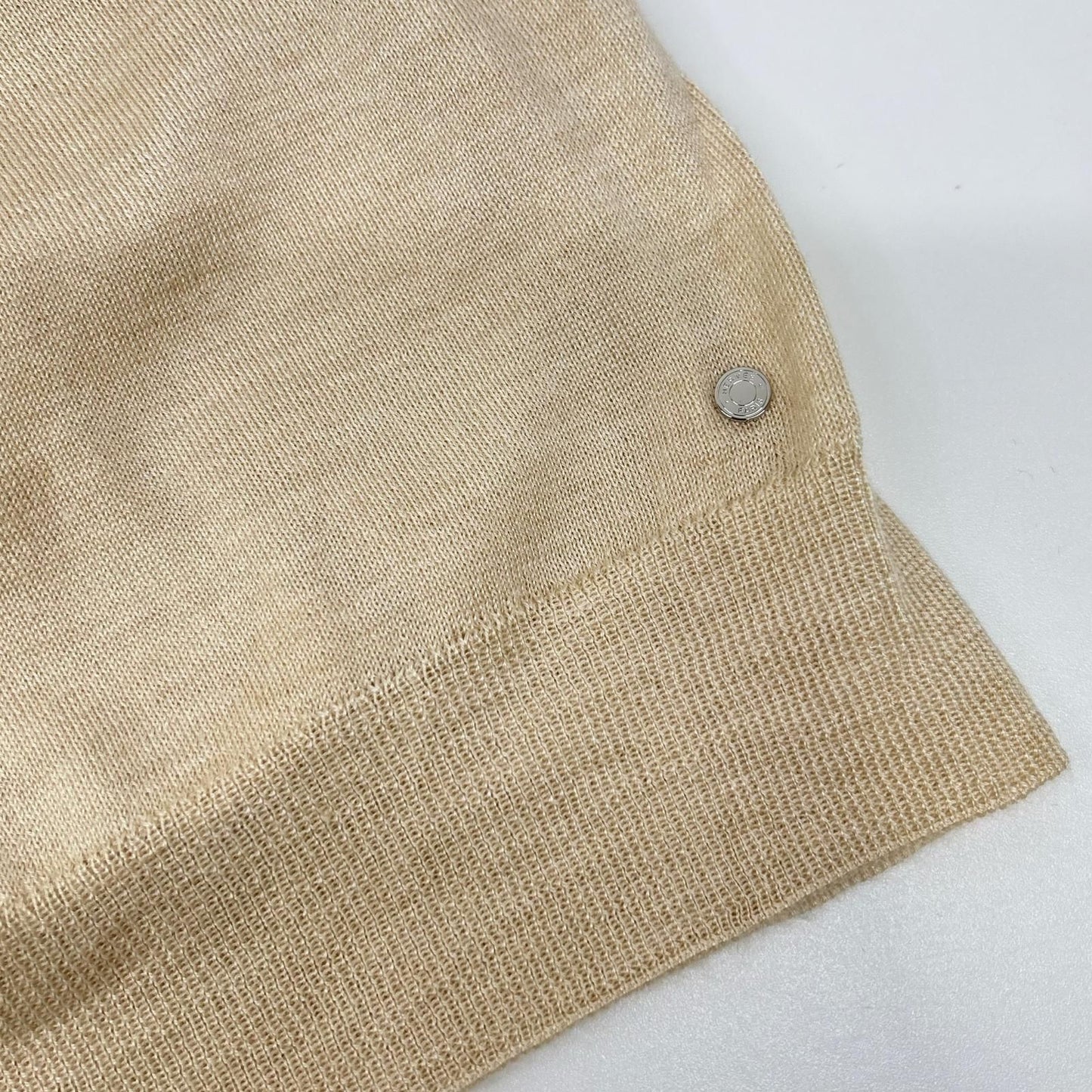 Hermes Beige Cashmere Silk Knit Sweater 40 — view 9