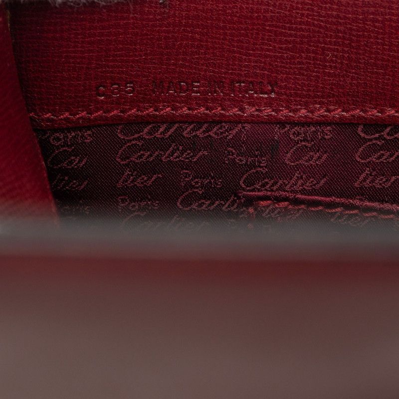 Cartier Crossbody Shoulder Bag Wine Red Bordeaux Leather — view 8