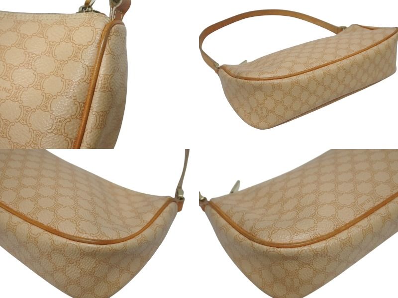 Celine Hobo Mini Handbag Pouch Macadam Pattern Beige — view 8