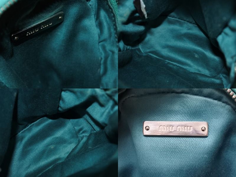 Miu Miu Micro Backpack Chain Shoulder Bag Matelasse Lambskin Turquoise Blue — view 8